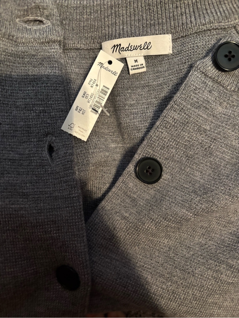 Madewell Raglan-Sleeve Cropped Cardigan - Picture 2 of 3